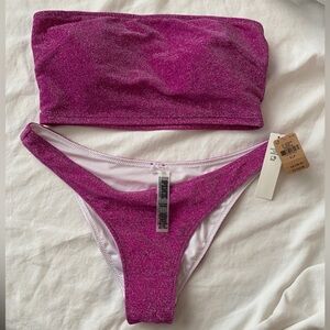 Victoria’s Secret Shimmer Bikini 3-Piece Set with Skirt Coverup